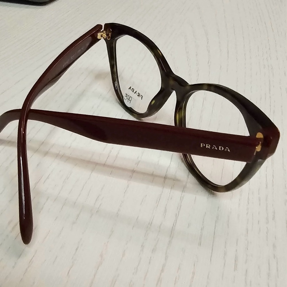 Prada Black and Red Designer Eyeglasses - Picture 2 of 2